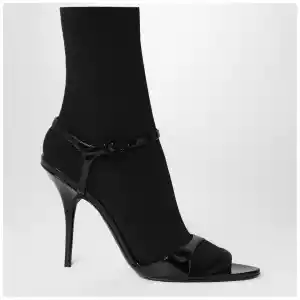 Balenciaga Avenue Sock black sandal in patent leather and mesh