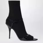 Balenciaga Avenue Sock black sandal in patent leather and mesh