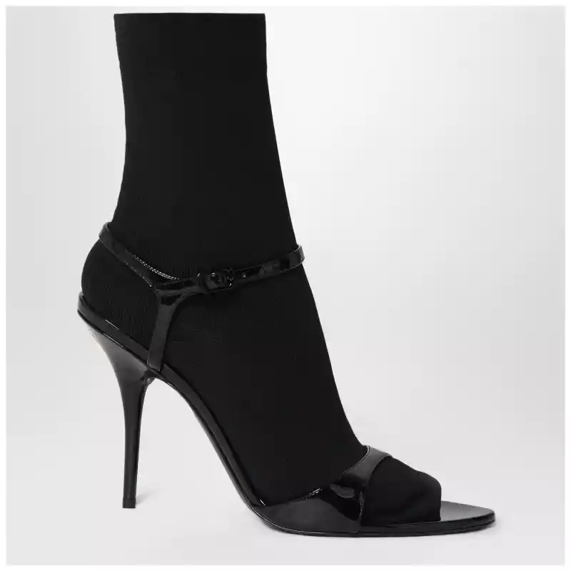 Balenciaga Avenue Sock black sandal in patent leather and mesh