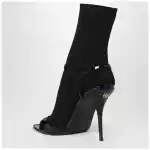 Balenciaga Avenue Sock black sandal in patent leather and mesh