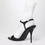 Balenciaga Avenue Sock black sandal in patent leather and mesh