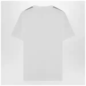 Burberry White T-shirt with Check-patterned stripe