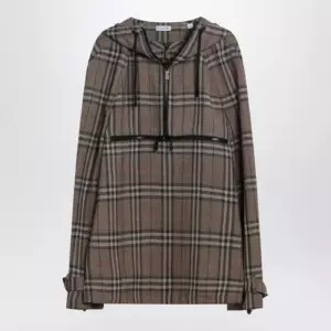 Burberry Half-zip jacket with Check pattern in silk blend