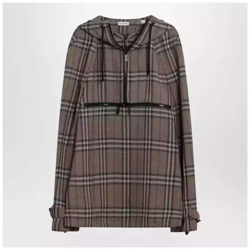 Burberry Half-zip jacket with Check pattern in silk blend
