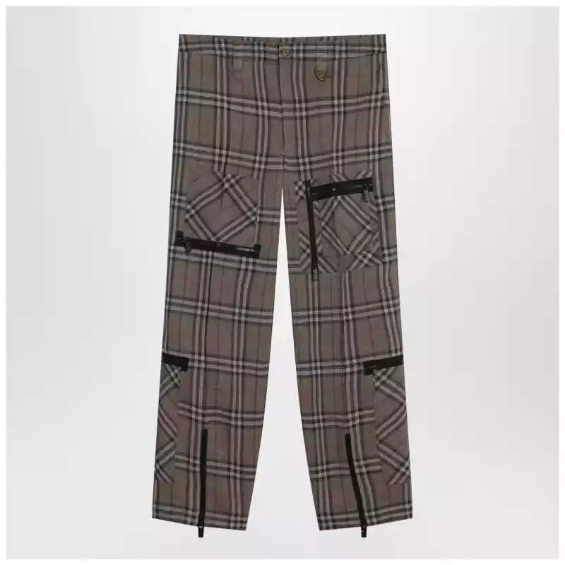 Burberry Cargo pants check pattern in silk blend