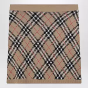 Burberry Wool and mohair blend check mini skirt