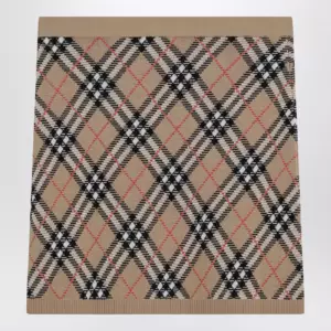 Burberry Wool and mohair blend check mini skirt