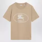 Burberry Light beige T-shirt with Equestrian Knight Design
