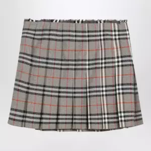Burberry Grey wool kilt skirt with Check pattern