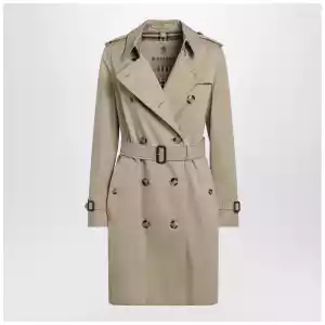 Burberry Beige double-breasted Kensington cotton trench coat