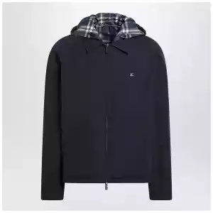 Burberry Blue reversible cotton jacket with Check pattern