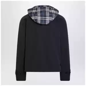 Burberry Blue reversible cotton jacket with Check pattern