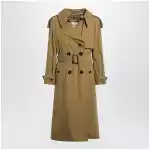 Burberry Double-breasted trench coat in cotton blend brown