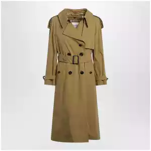 Burberry Double-breasted trench coat in cotton blend brown