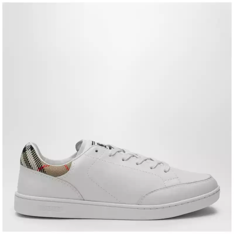 Burberry Set sneakers in white leather and Check