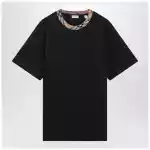 Burberry Navy T-shirt with Check trims