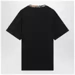 Burberry Navy T-shirt with Check trims