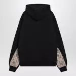 Burberry Black sweatshirt with Check-pattern inserts