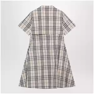 Burberry Beige check short-sleeve cotton dress