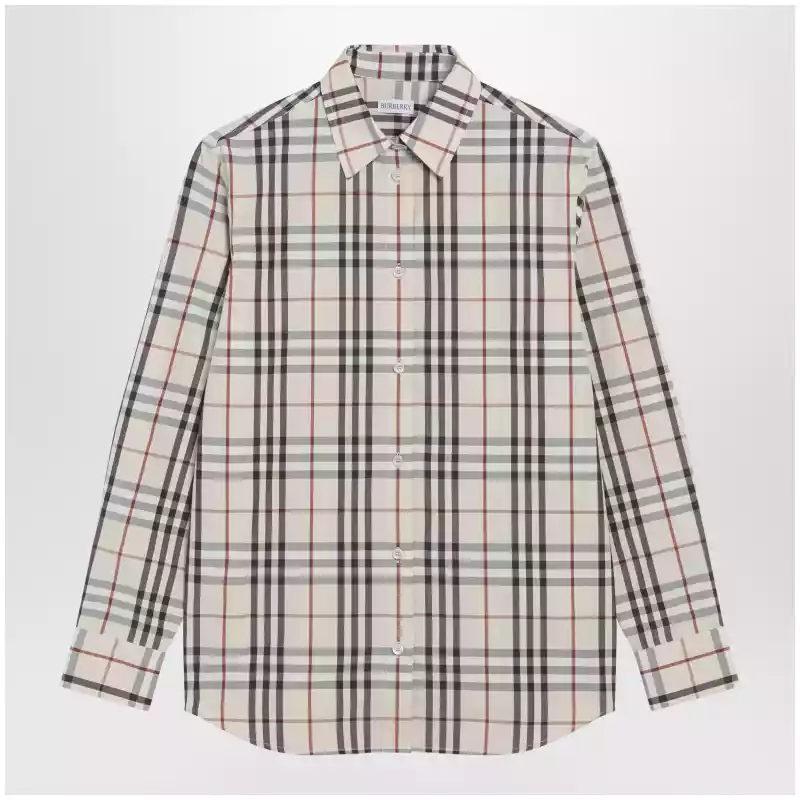 Beige Check shirt by Burberry