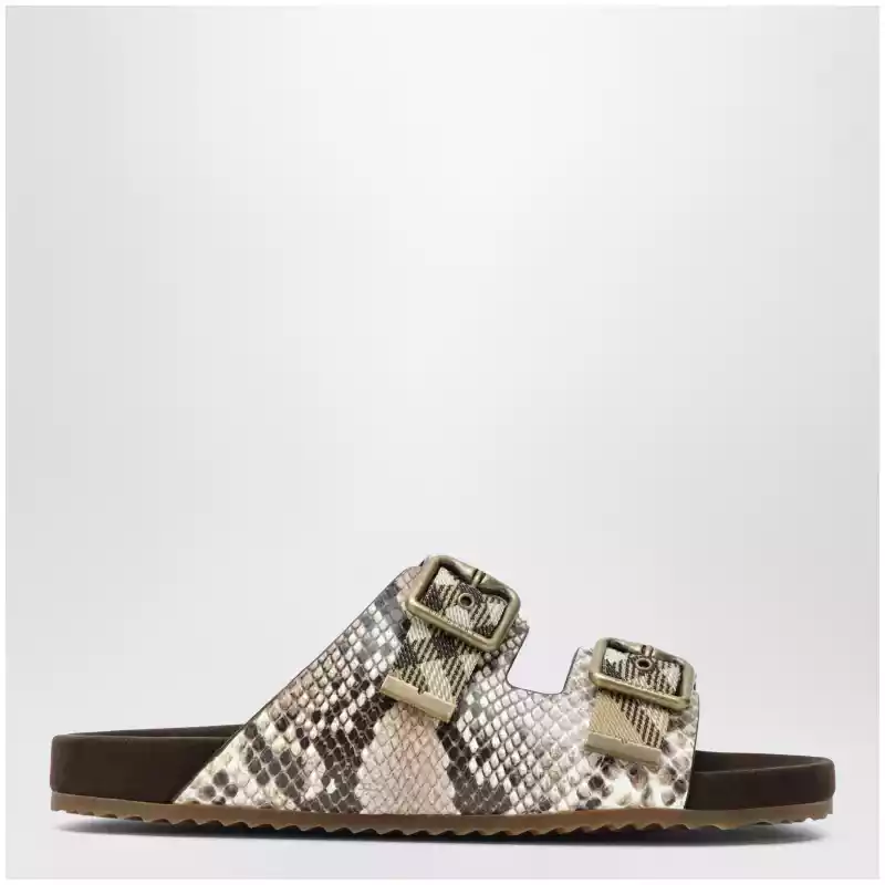 Burberry Urchin sandals in leather with python print