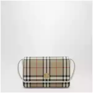 Burberry White Hampshire bag with Check pattern