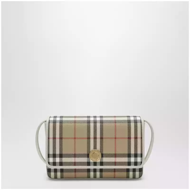 Burberry White Hampshire bag with Check pattern