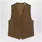 Brown wool and mohair vest by Burberry