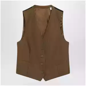 Brown wool and mohair vest by Burberry