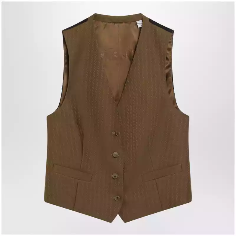 Brown wool and mohair vest by Burberry