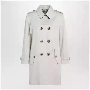 Burberry Short Summerside trench coat in cotton gabardine beige