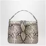 Burberry Small Rider bag in calf leather, Natural/Dk Brown