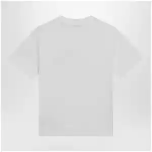 Burberry White cotton Check T-shirt with Knight Stamp