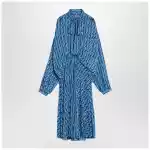 Balenciaga Midi dress with bow and blue print