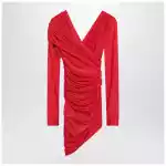 Balenciaga Draped mini dress in red jersey