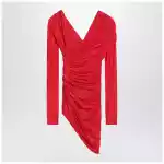 Balenciaga Draped mini dress in red jersey
