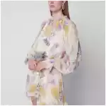 ZIMMERMANN Cream short jumpsuit with floral pattern