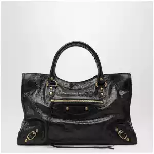 Balenciaga Medium Le City bag in black/antique gold