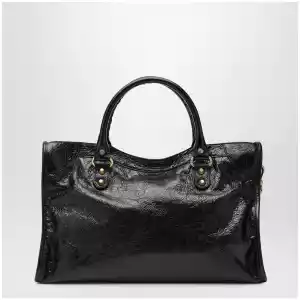 Balenciaga Medium Le City bag in black/antique gold