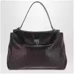 Balenciaga Rodeo mini handbag in espresso crocodile-embossed leather