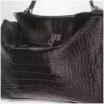 Balenciaga Rodeo mini handbag in espresso crocodile-embossed leather