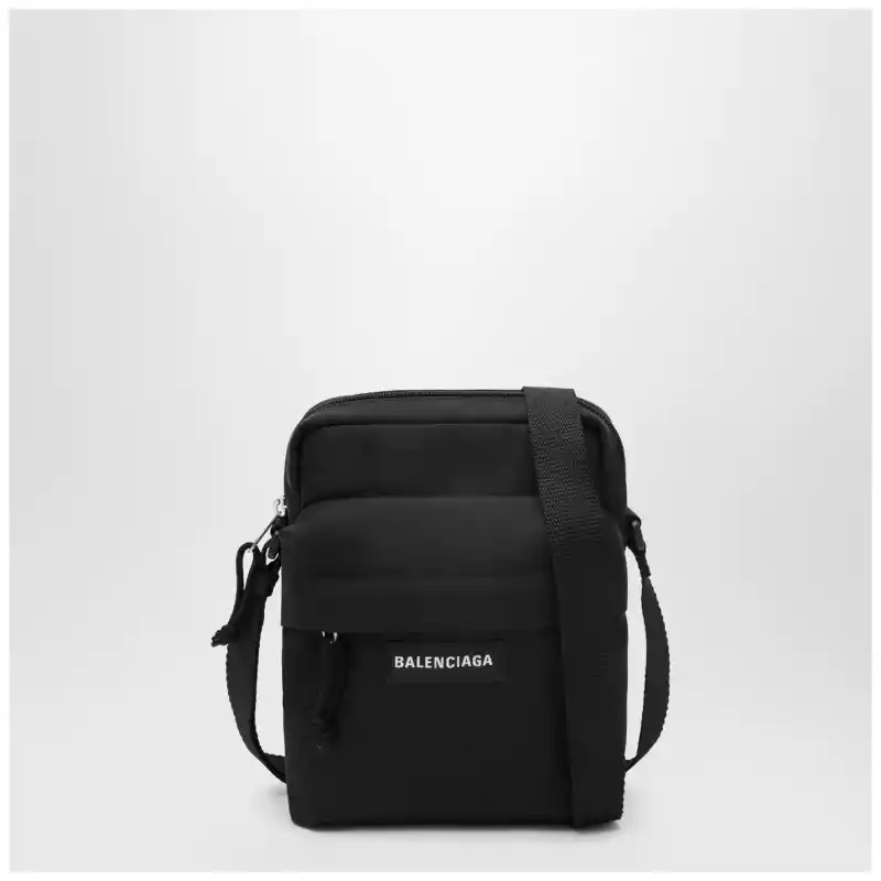 8455932AB9Q_S_BALEN-1000.a Balenciaga Explorer black nylon shoulder bag