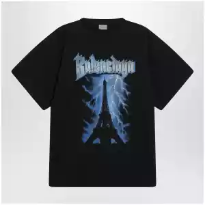 Balenciaga Paris Thunderstorm oversized black T-shirt