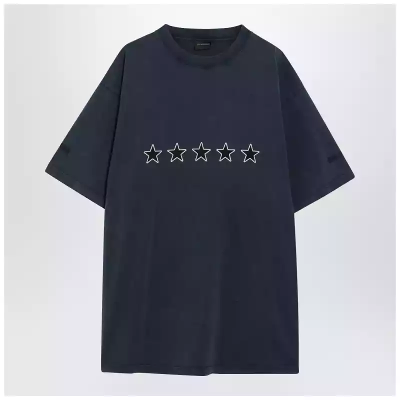 Balenciaga Washed navy blue oversized T-shirt