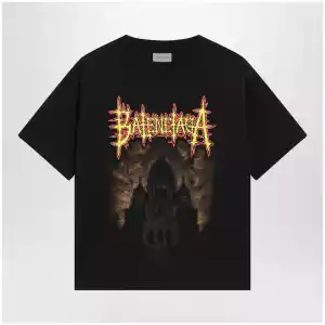 Balenciaga Sacré Cœur print medium-fit cotton T-shirt in black