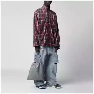 Balenciaga La Pochette dust bag shopper in Arena lambskin grey