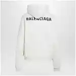 Balenciaga Medium-fit embroidered hoodie in dry fleece, cream