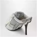 Balenciaga Stapler grey heeled sandals with distressed effect