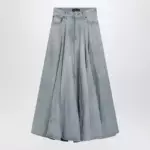 Balenciaga Light blue maxi godet denim skirt
