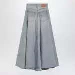 Balenciaga Light blue maxi godet denim skirt